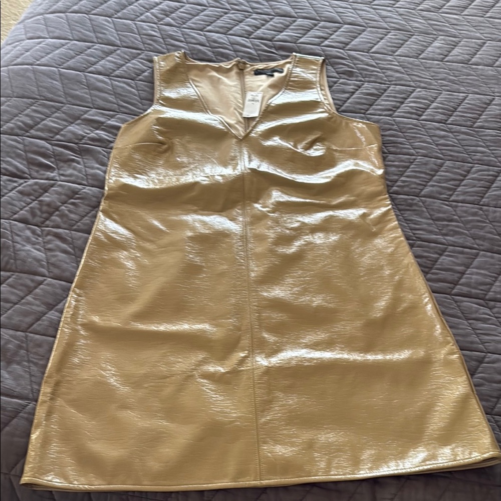 NWT Banana Republic Faux leather Tan Sleeveless Dress